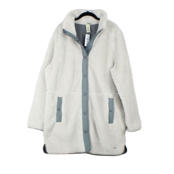 L.L. Bean Jackets & Blazers - NWT! LL Bean Sherpa Fleece Lined Snap Closure Coat Soapstone Size XL